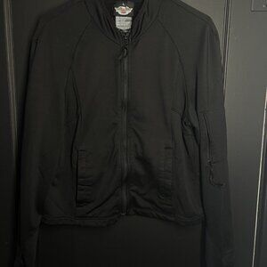Harley Davidson Women Large Performance Activewear Zip Up Polyester Jacket Black